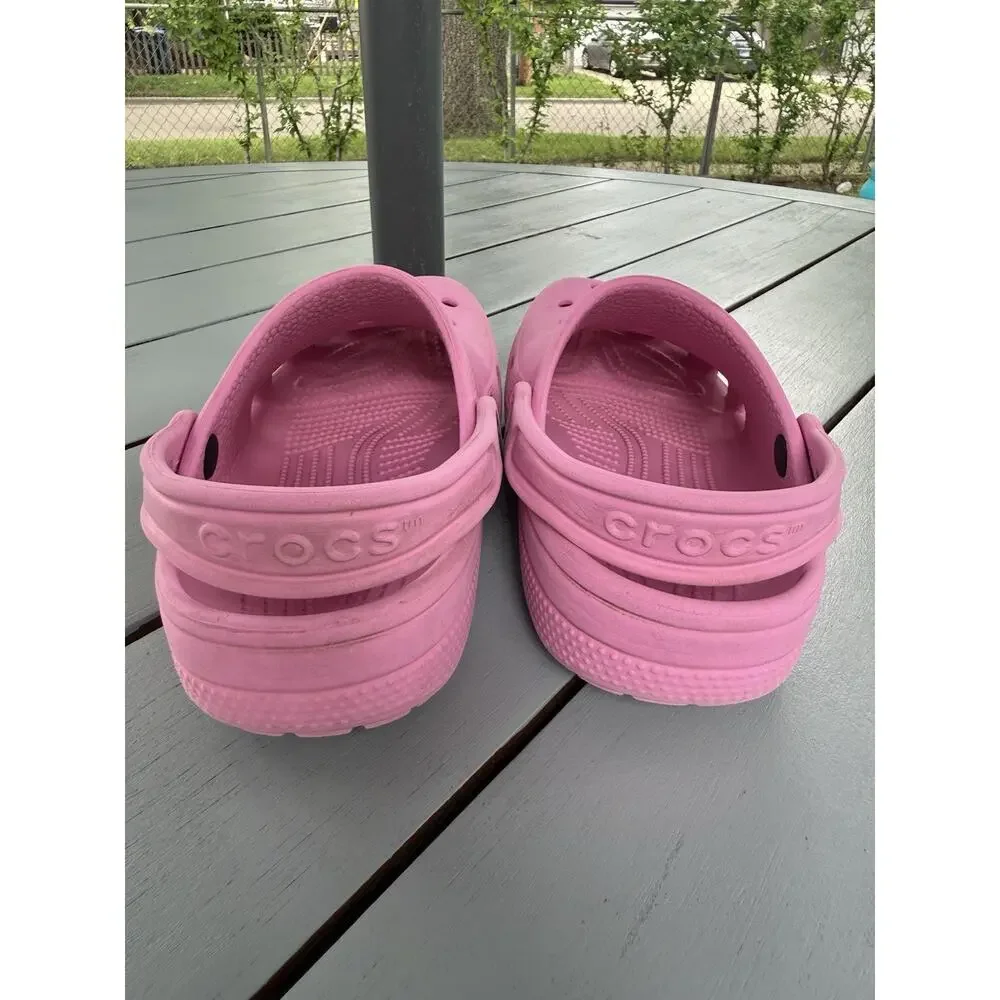 Crocs Kids Classic Clogs Pink Water Shoes Size J1 Slip-On Sandals Unisex